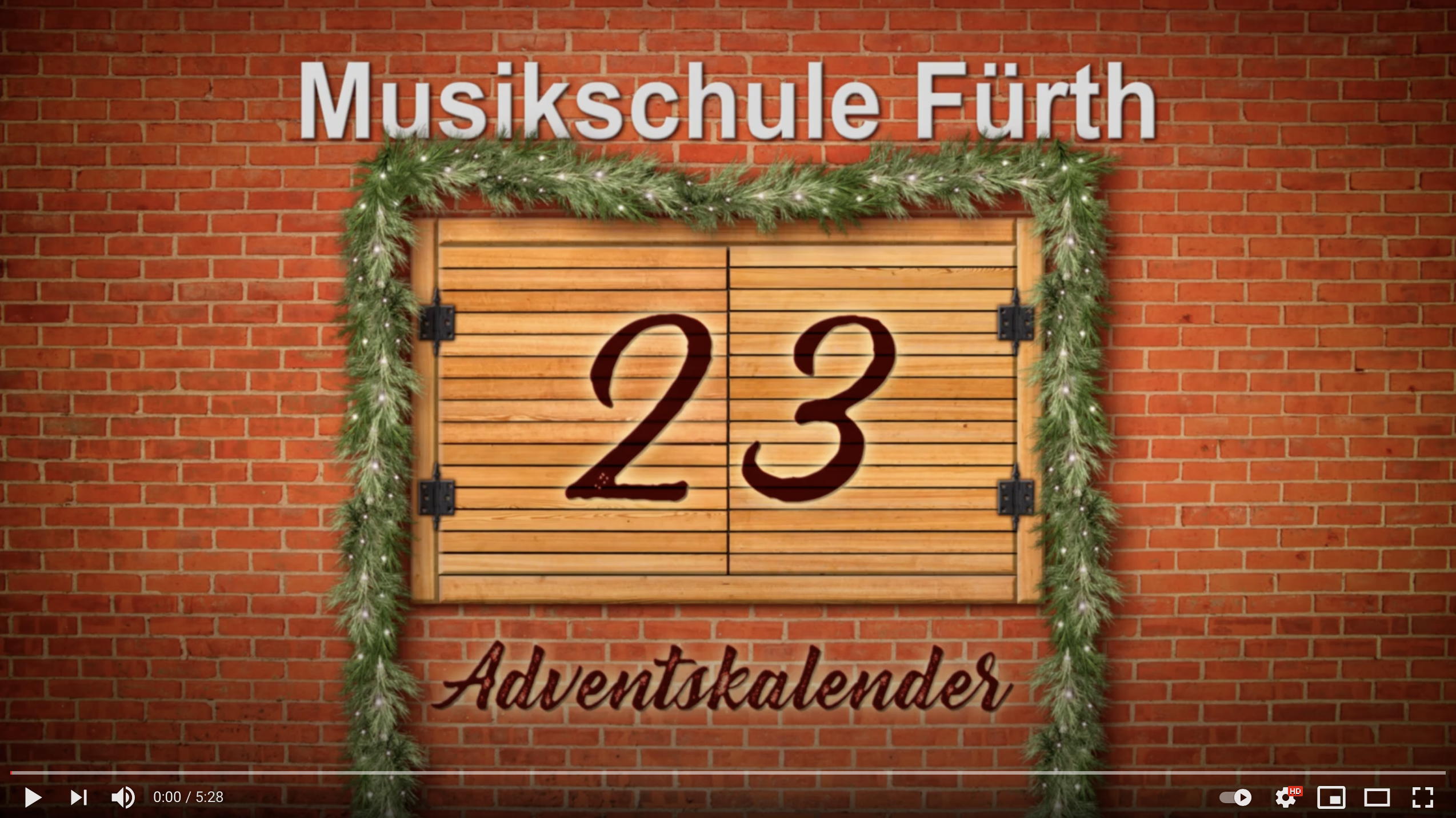 Musikschule Fürth: Adventskalender vom 23.12.2020