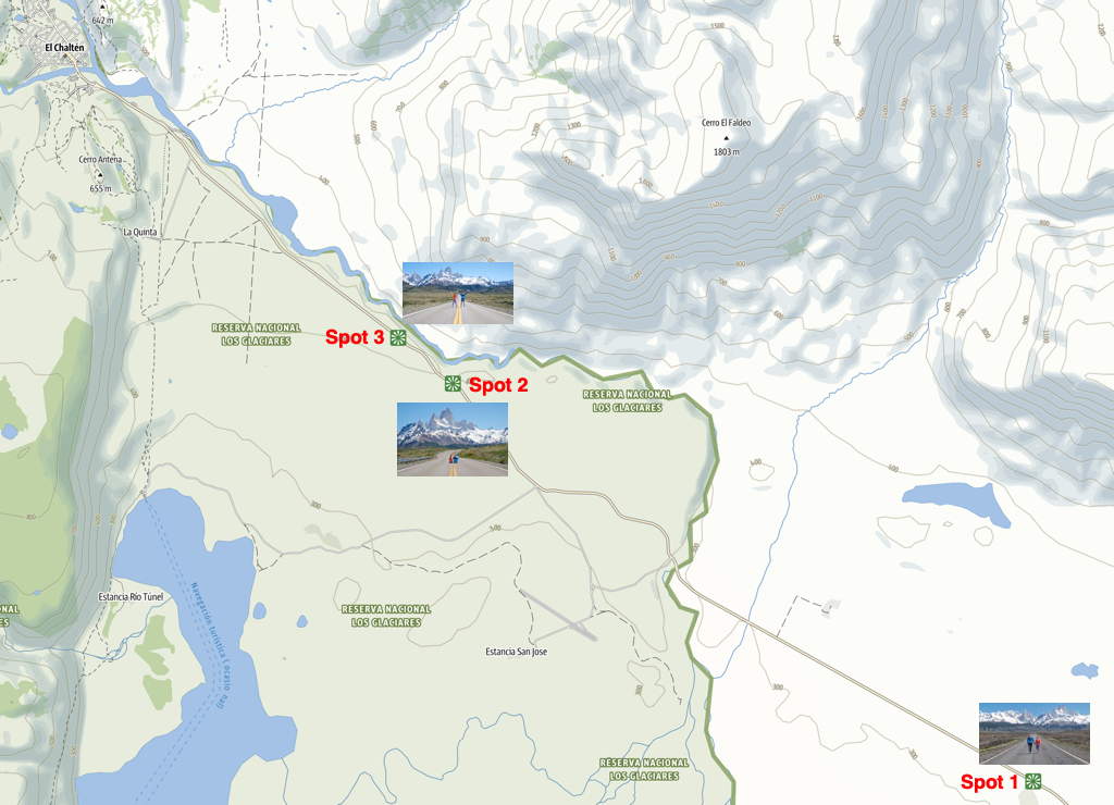 Landkarte 3b Chalten Strassenspots