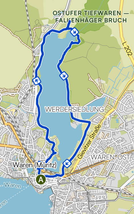 Landkarte Tiefwarensee